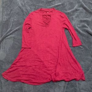 Sz Sm Maroon Dress w/ Cut Out Neckline